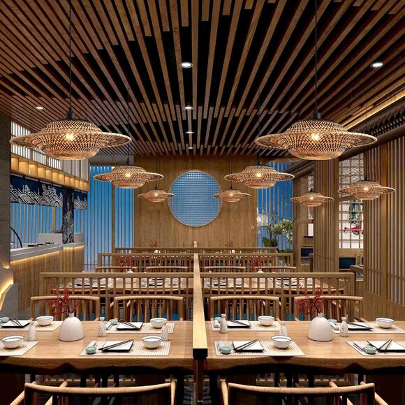 Natural Woven Pendant Light Fixture - Picture 5 of 10